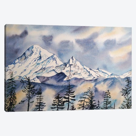 Snowy Peaks Canvas Print #DER63} by Delnara El Art Print