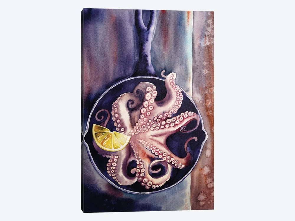 Still Life With Octopus In A Pan by Delnara El 1-piece Canvas Art