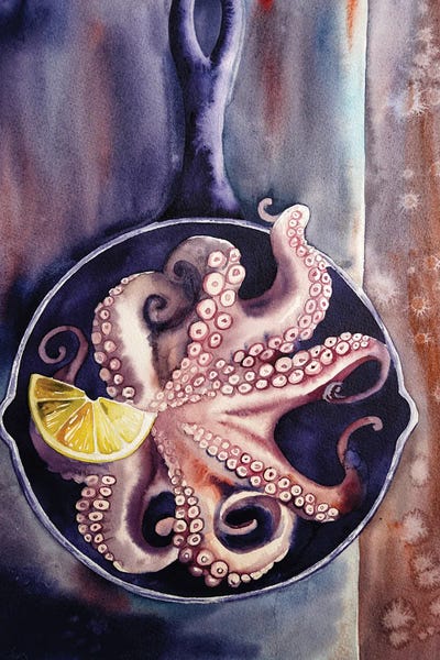Octopi: Still Life With Octopus In A Pan by Delnara El