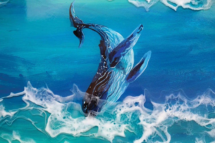 The Whale Among The Waves. by Delnara El wall art