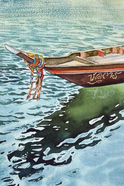 Traditional Thai Boat by Delnara El framed canvas print