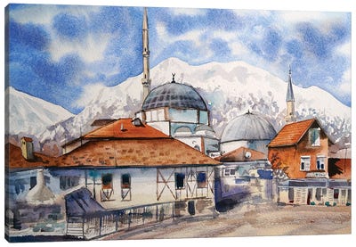 Turkish Village In The Mountains Canvas Art Print - Turkey Art