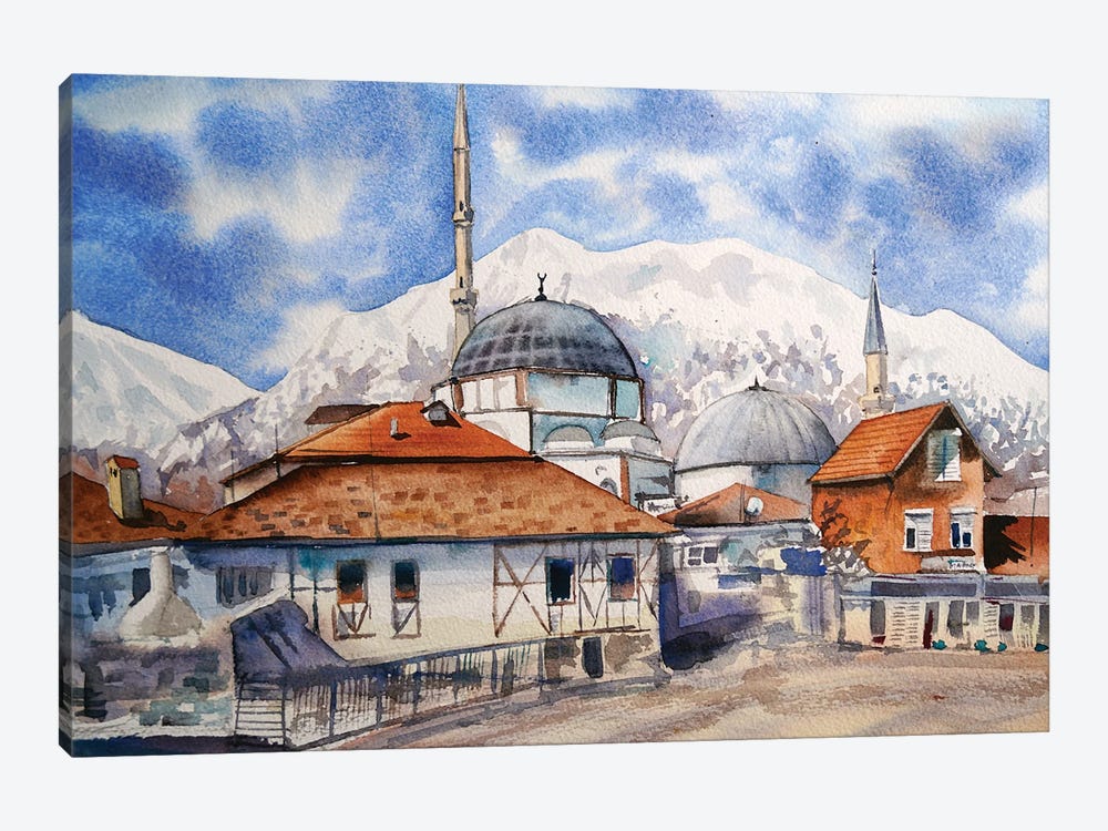 Turkish Village In The Mountains by Delnara El 1-piece Canvas Print