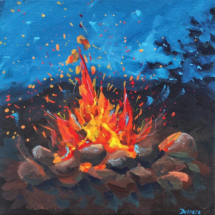 Bonfire by Delnara El wall art