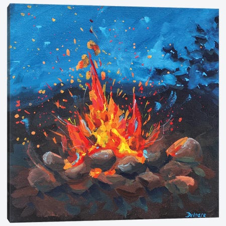 Bonfire Canvas Print #DER7} by Delnara El Canvas Art Print
