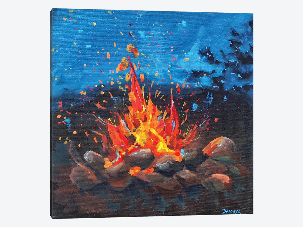 Bonfire by Delnara El 1-piece Canvas Artwork