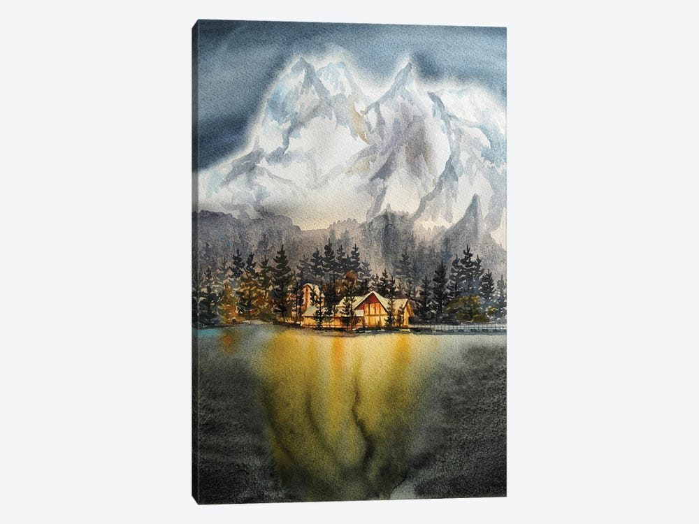 Warm Home On A Cold Night by Delnara El 1-piece Canvas Art Print