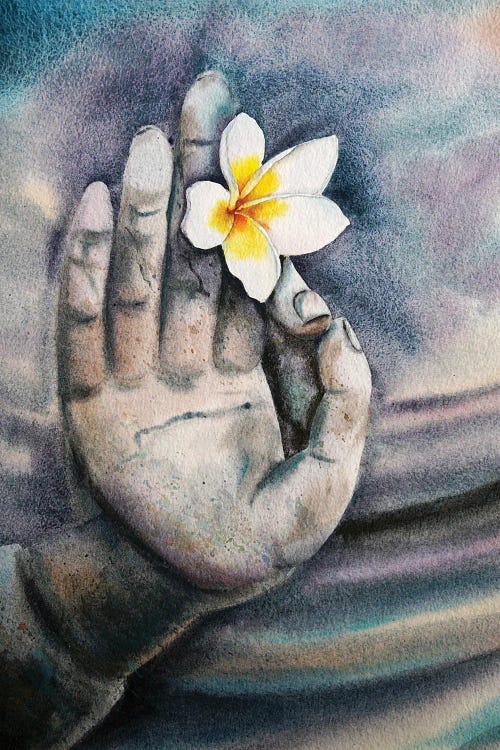 We Are All Is Flowers In Buddha's Hands I by Delnara El wall art