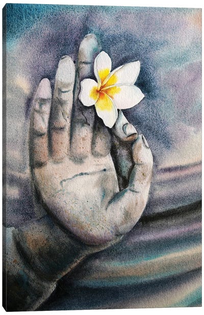 We Are All Is Flowers In Buddha's Hands I Canvas Art Print - Delnara El