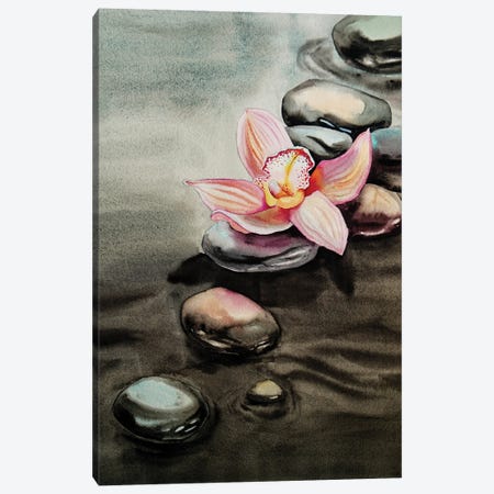 Zen Spa Orchid And Seastone Canvas Print #DER86} by Delnara El Canvas Wall Art