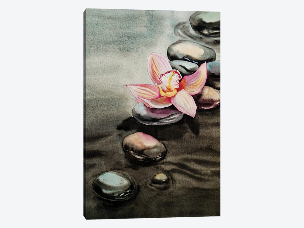 Zen Spa Orchid And Seastone by Delnara El 1-piece Art Print