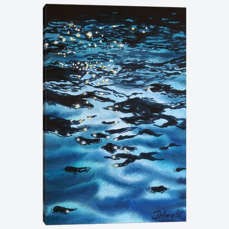 Sea Reflection Waves Canvas Print #DER87} by Delnara El Canvas Artwork