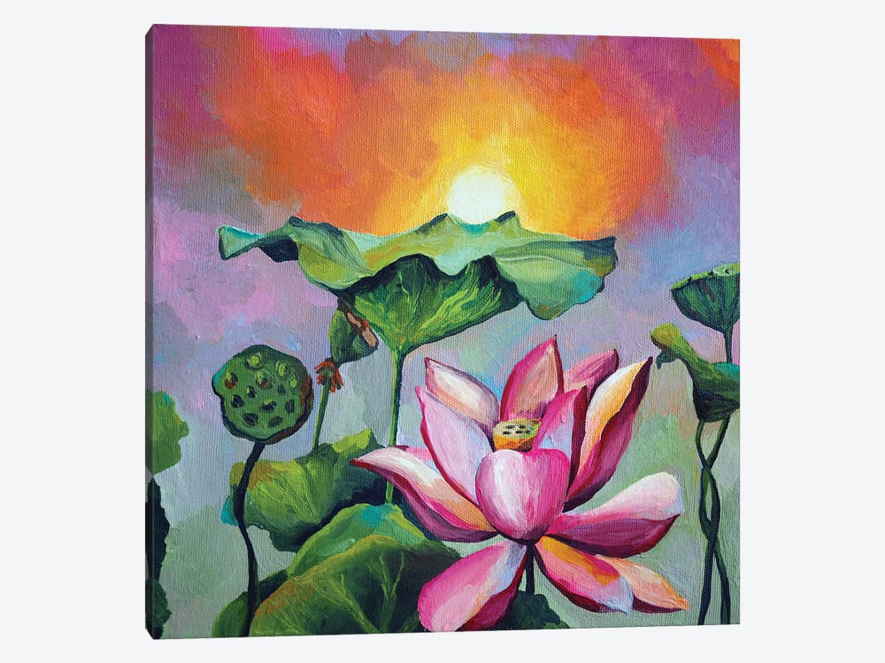 Sunny Lotus by Delnara El 1-piece Canvas Artwork