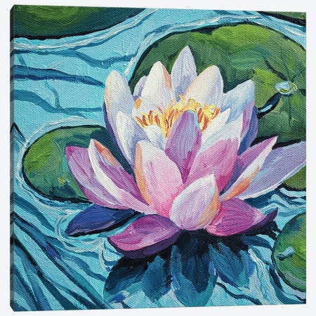 Lovely Lotus Flower Canvas Print #DER94} by Delnara El Canvas Print