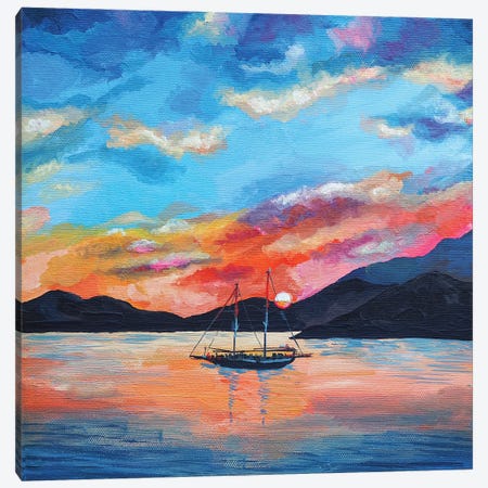 Sunset Time Canvas Print #DER95} by Delnara El Canvas Art Print