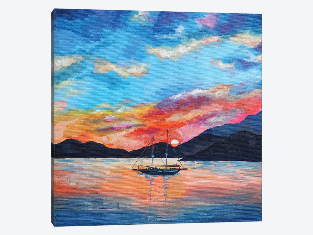 Sunset Time by Delnara El 1-piece Canvas Art Print