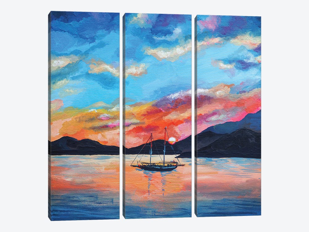 Sunset Time by Delnara El 3-piece Art Print