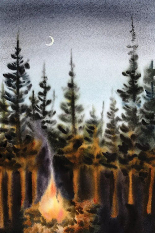 Fabulous Night In The Forest by Delnara El wall art