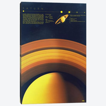 Saturn Canvas Print #DES20} by 2046 Design Canvas Wall Art