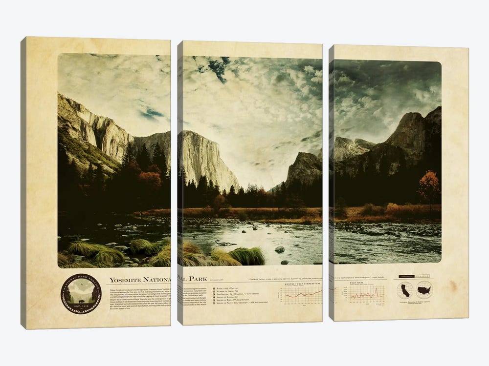 Yosemite National Park by 2046 Design 3-piece Art Print