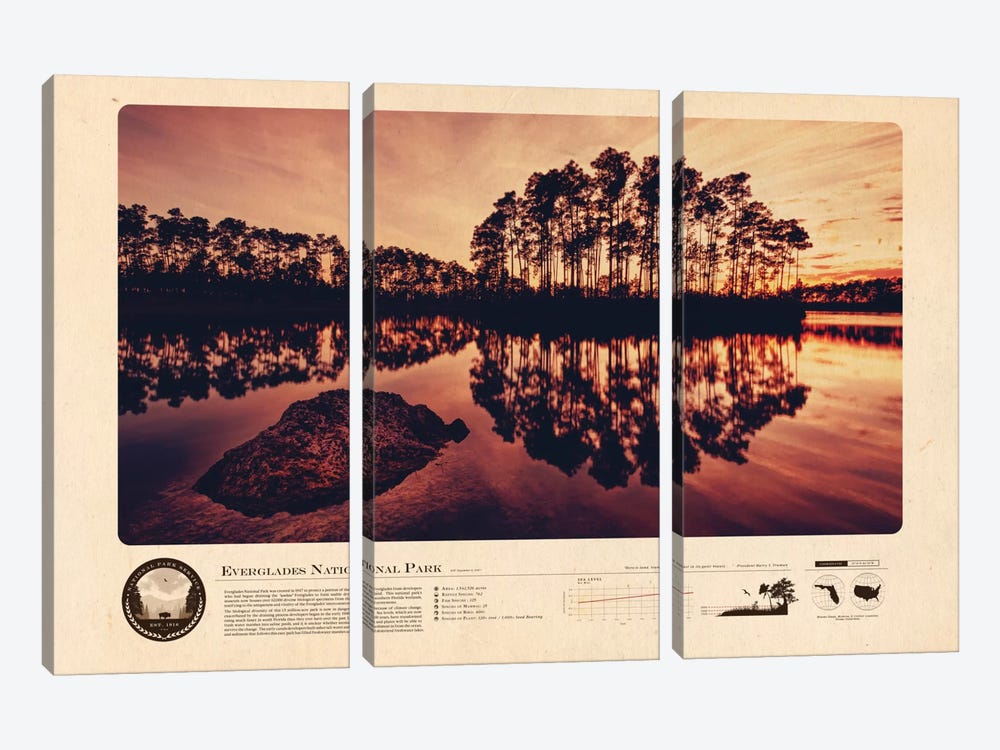 Everglades National Park by 2046 Design 3-piece Canvas Print
