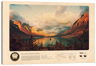 Glacier National Park Canvas Art Print - National Parks Travel Posters