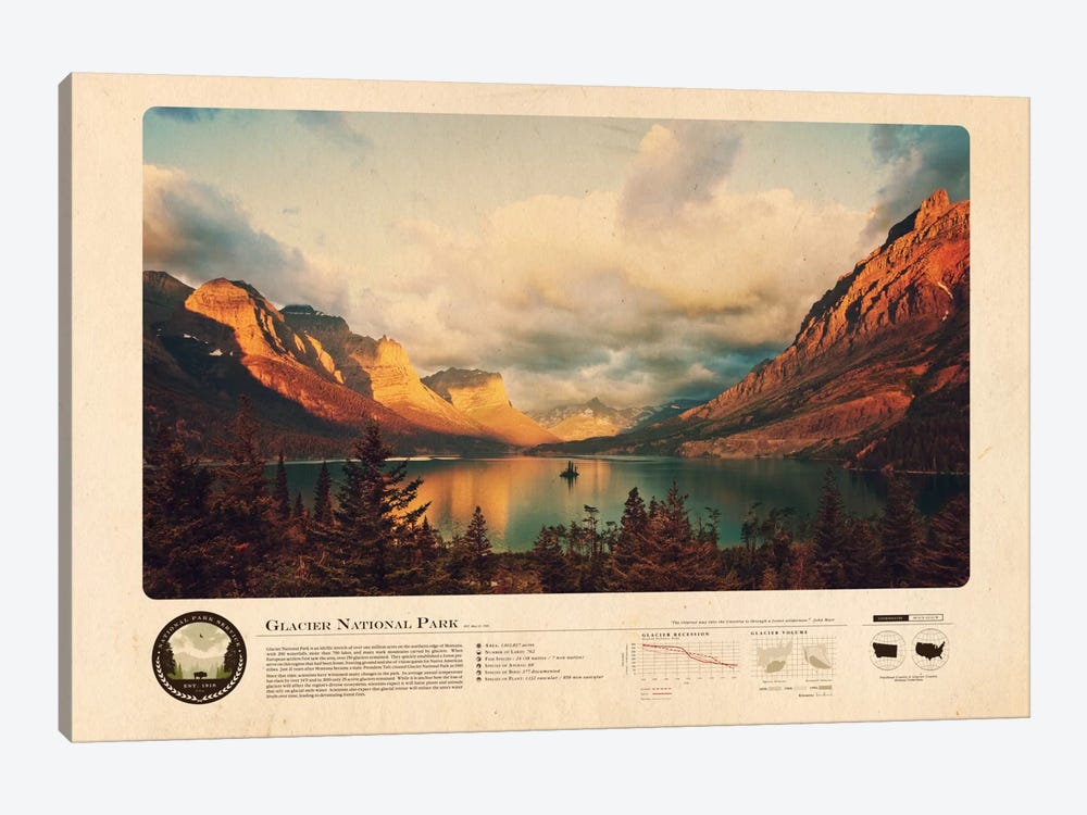 Glacier National Park by 2046 Design 1-piece Canvas Print