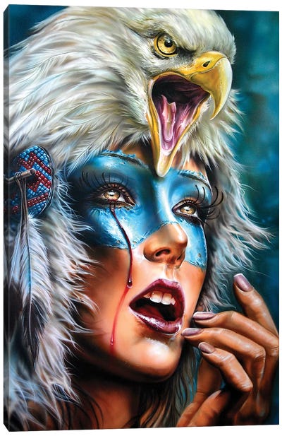 Eagle Spirit Hood Canvas Art Print - Eagle Art
