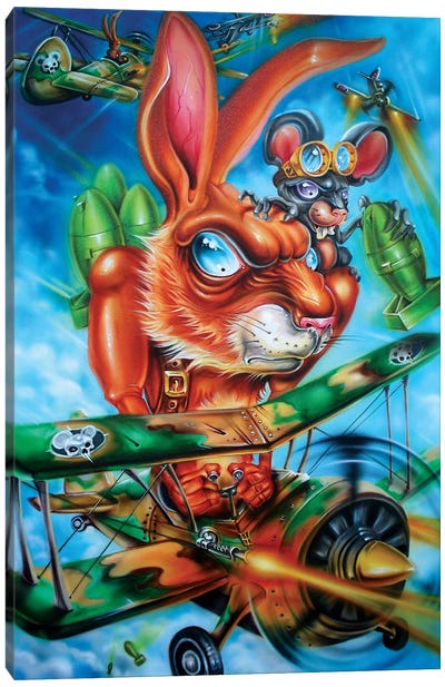 Air Battle Canvas Art Print - Rats