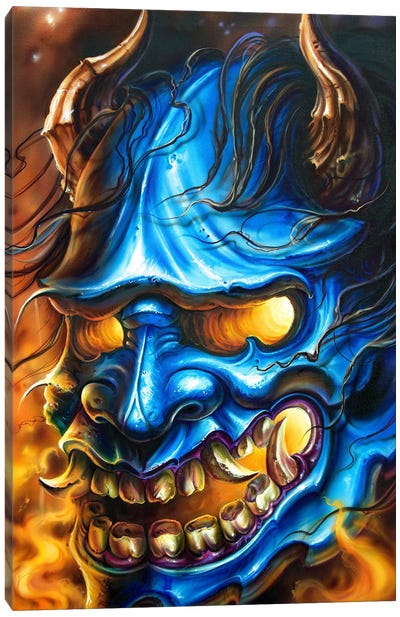 Hannya Mask Canvas Art Print - Demon Art