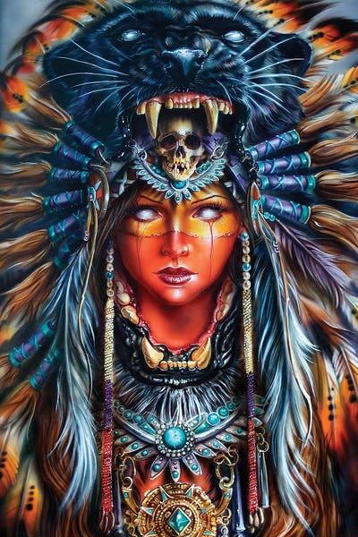 Aztek Huntress by Derek Turcotte canvas print