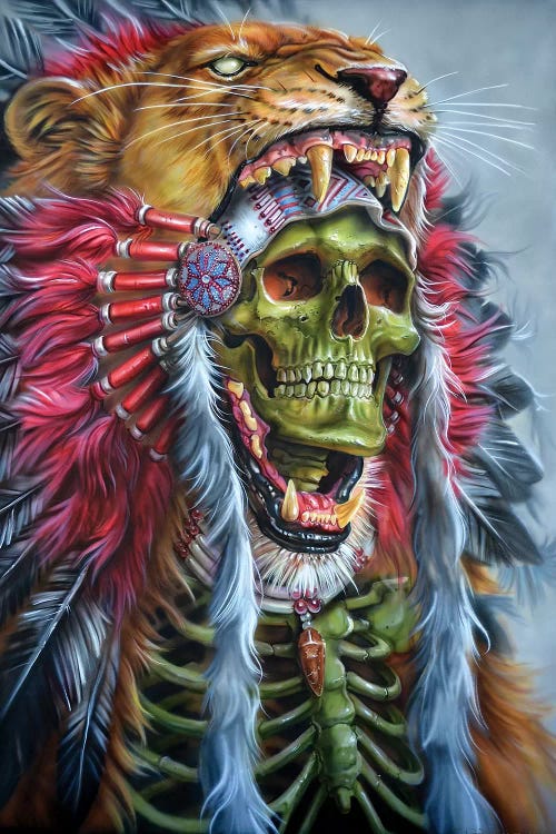 lion skull art