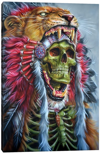 Lion Warrior Canvas Art Print - Derek Turcotte