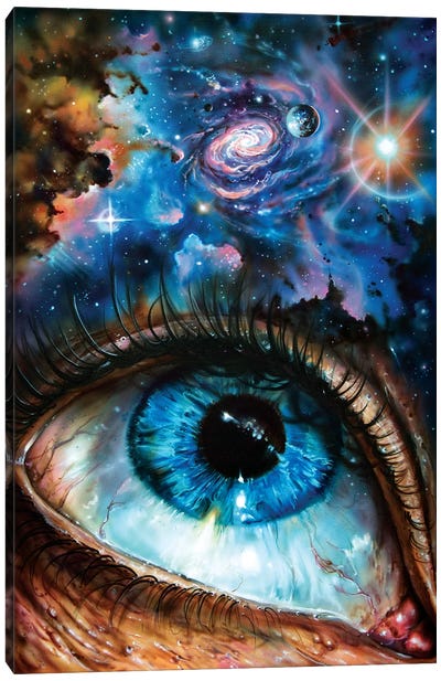 Looking At The Cosmos Canvas Art Print - Eyes
