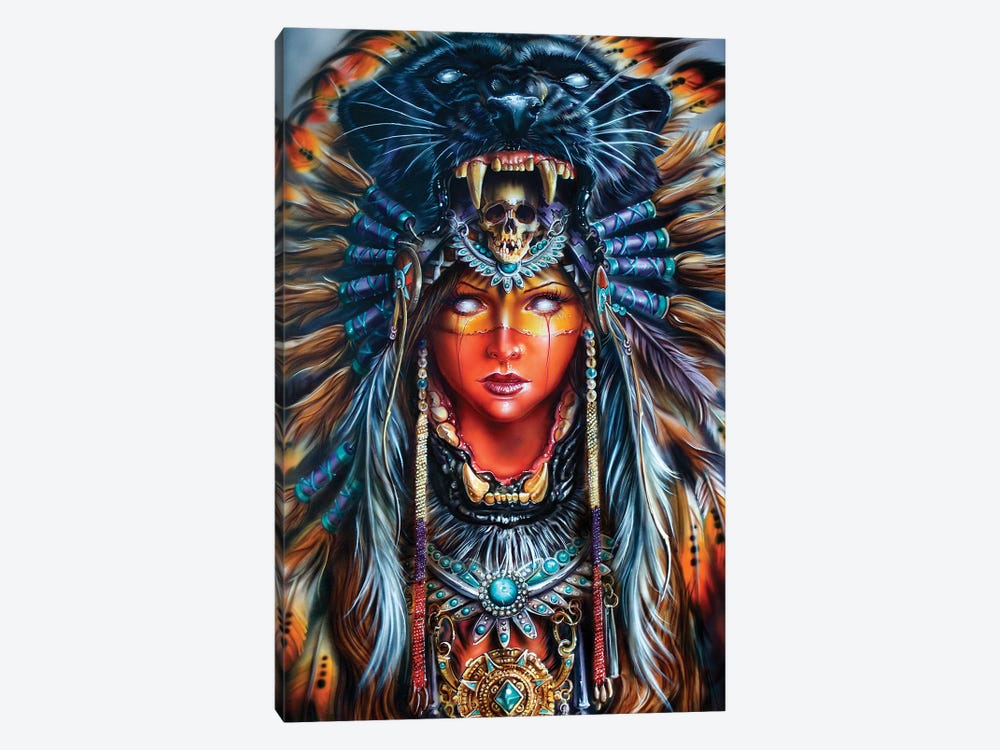Aztek Huntress by Derek Turcotte 1-piece Canvas Wall Art