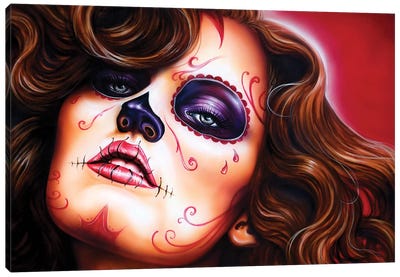 Skull Girls II Canvas Art Print - Día de los Muertos Art
