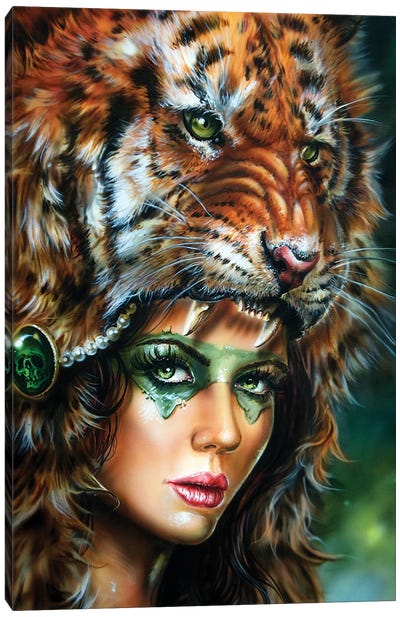 Tiger Huntress II Canvas Art Print - Derek Turcotte