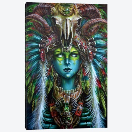 Voodoo Spirit Huntress Canvas Print #DET56} by Derek Turcotte Canvas Art Print