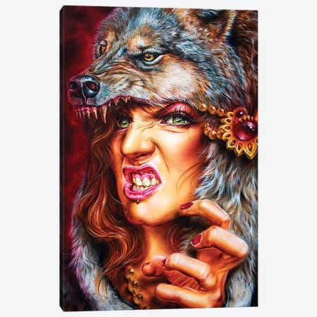 Wolf Girl Canvas Print #DET58} by Derek Turcotte Canvas Art