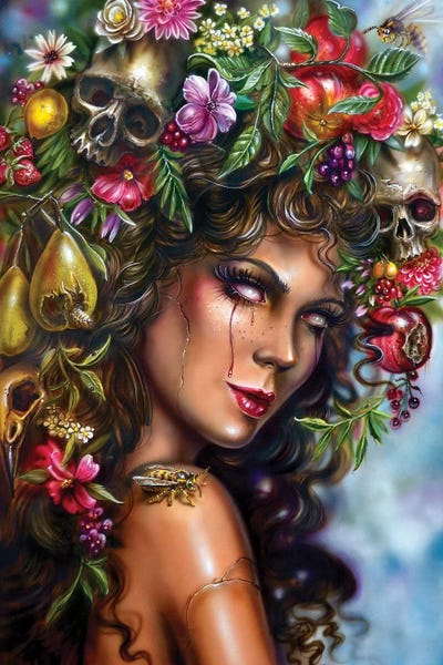 Fruit Girl - Aurumn Possession by Derek Turcotte framed canvas print