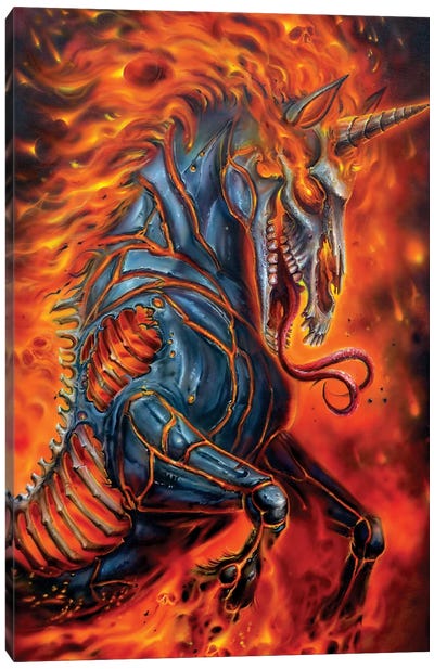 Metal Unicorn Canvas Art Print - Unicorn Art