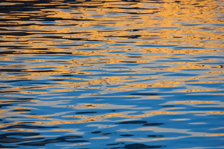 An Abstract Look At Sunset Colors Reflected On A Calm Ocean, Canary Islands, Spain