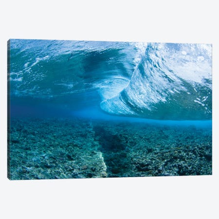 Surf Crashes On The Reef Off The Island Of Yap In Micronesia Canvas Print #DFH201} by David Fleetham Canvas Art