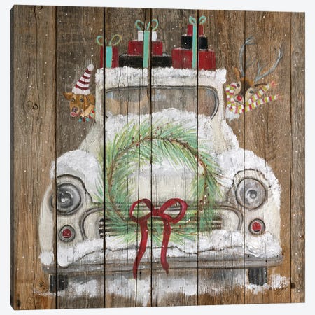 Christmas Truck Canvas Print #DFI21} by Diane Fifer Canvas Artwork
