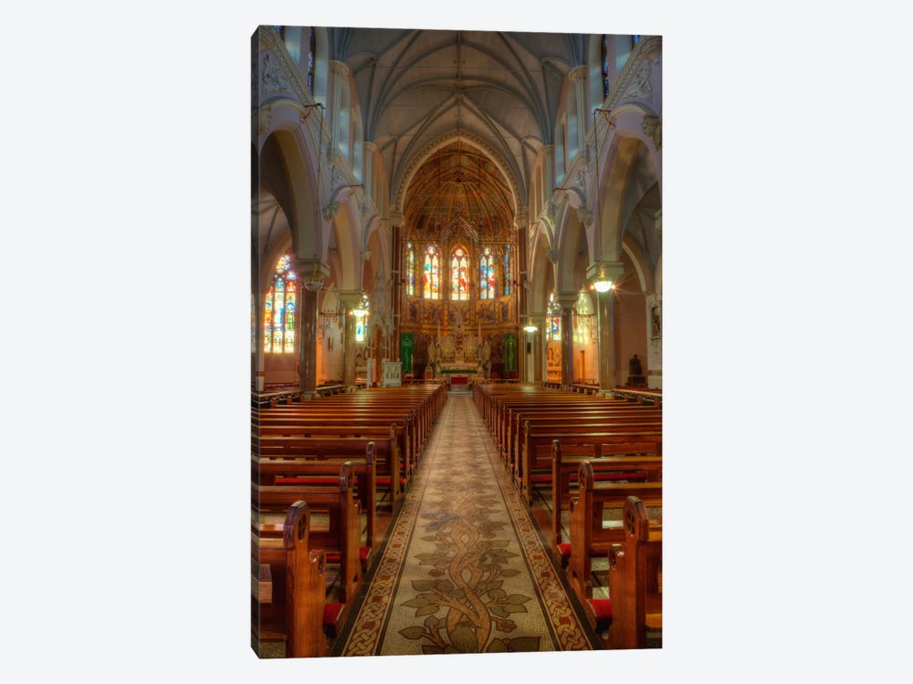 Nave & Altar, Church Of The Sacred Heart Of Jesus, County Roscommon, Connacht Province, Republic Of Ireland by Dennis Flaherty 1-piece Canvas Wall Art