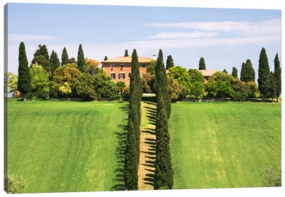 Country Estate, Val d'Orcia, Tuscany Region, Italy Canvas Art Print - Tuscany Art