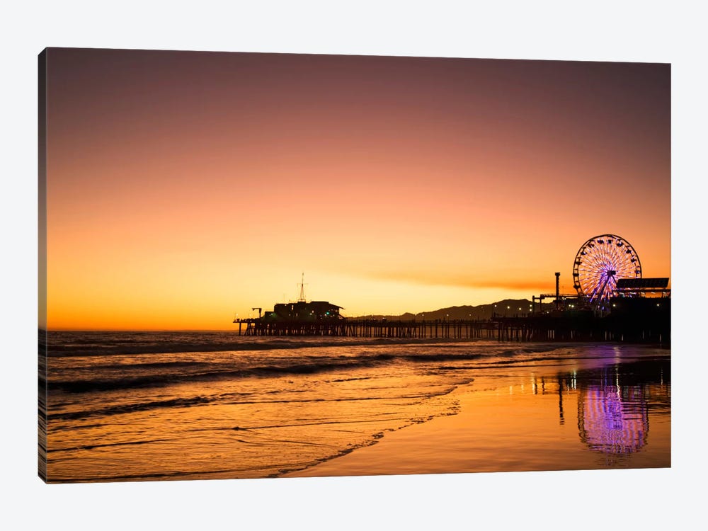 Santa Monica Pier At Sunrise, Santa Monica, California, USA by Dennis Flaherty 1-piece Canvas Print