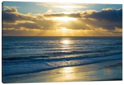 Beach Sunset Surfers Canvas Art Print