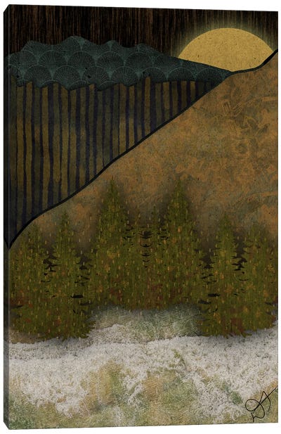 Dark Mountain Abstract Canvas Art Print - Darla Ferrara