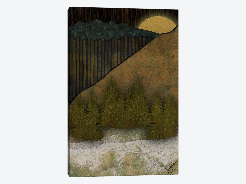Dark Mountain Abstract by Darla Ferrara 1-piece Canvas Art